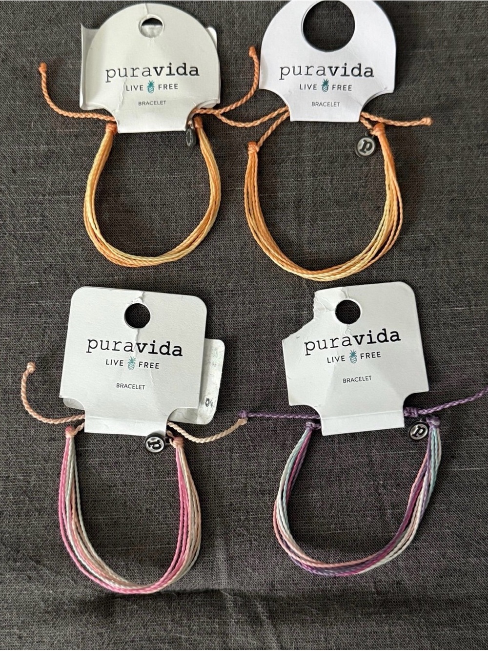 Pura Vida Peach & Pastel Multicolor Friendship Bracelets - 4 Pack